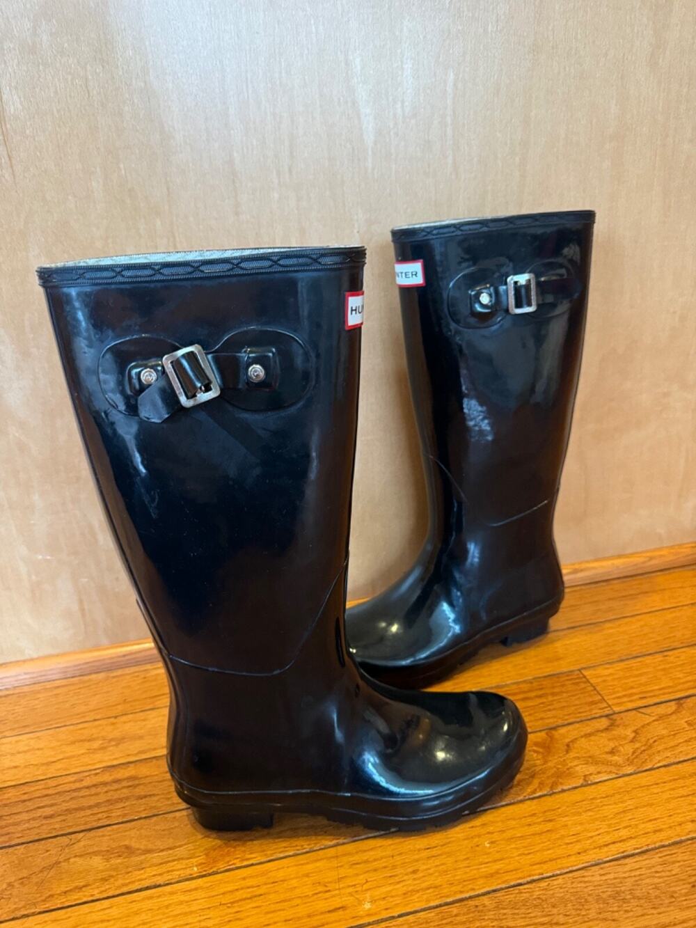 Hunter Original Tall Gloss Women's Rain Boots - Black, 7 US (1500